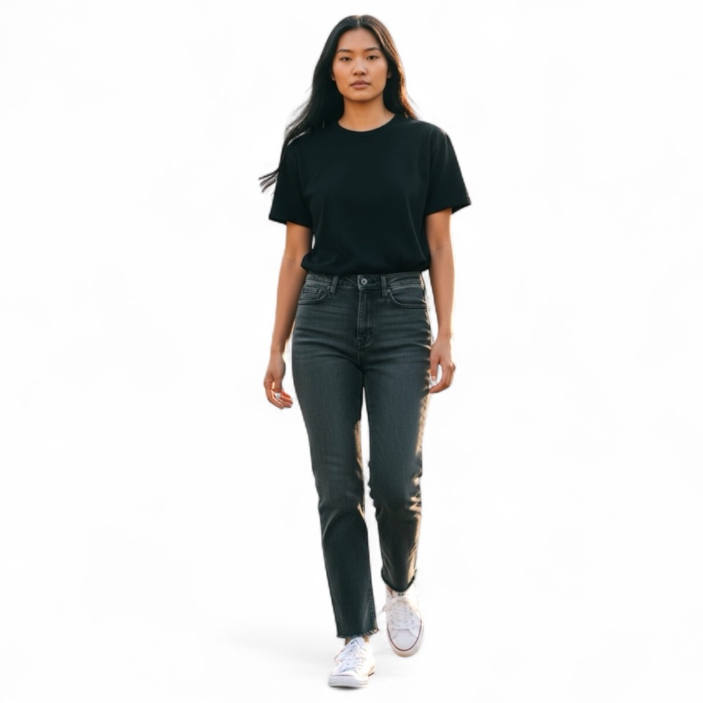 Hollister Mom Jeans Ultra High Rise W26 L25 Gray Vintage Stretch - Picture 9 of 11